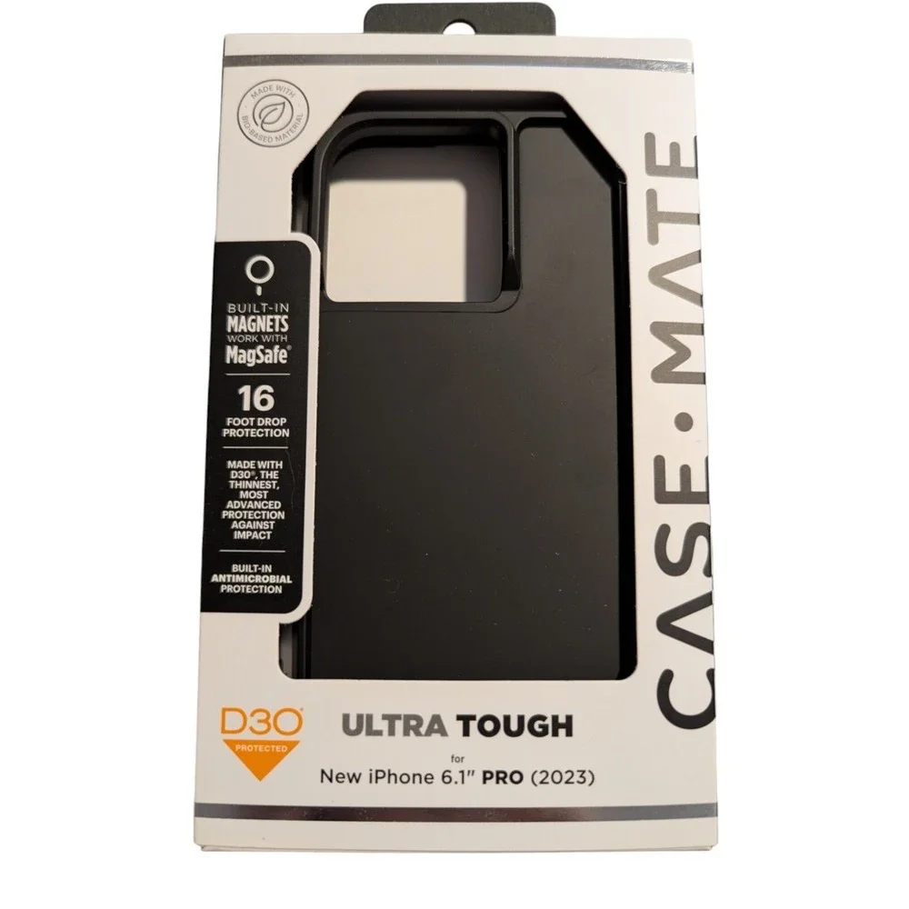 i5. Case-Mate Ultra Tough Case for iPhone 15 Pro - Black W/Magsafe D30 Protect